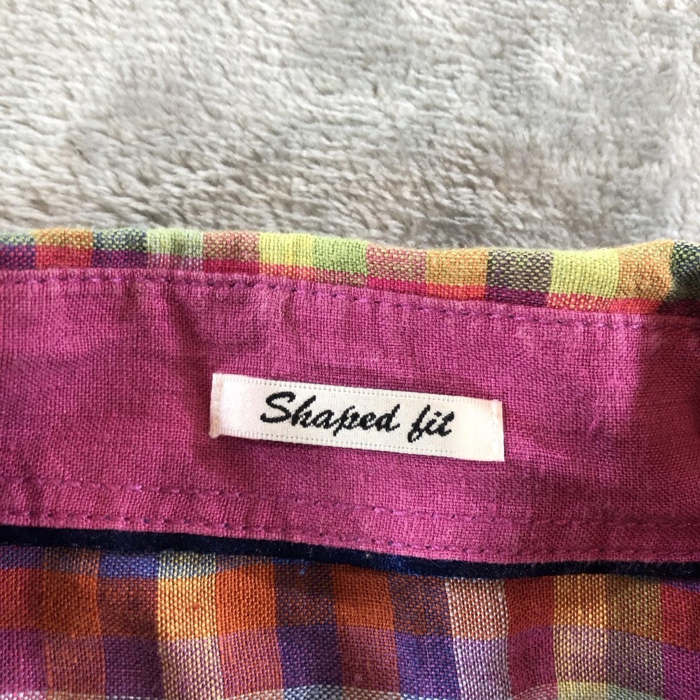 Bugatchi Uomo Shirt Mens Medium Multicolor Linen Long Sleeve Button Front - Picture 11 of 16